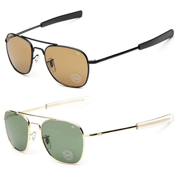 2015 New Army MILITARY AO Sunglasses American Optical Glass Lense Alloy Frame Quality Sunglass Oculos De Sol Sun glasses