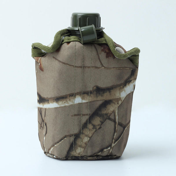 850ml Army Style Patrol Water Bottle Canteen Sport Camping Travel Hiking Supplies With Camo Bag New 11.3 * 7 * 18.5 cm