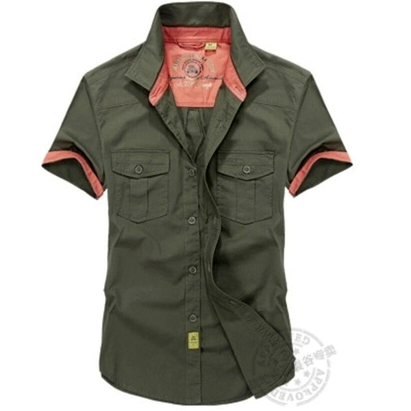 high quality cotton short sleeve men shirts military army dress shirt camisas hombre 3 colors M-3XL ACS01