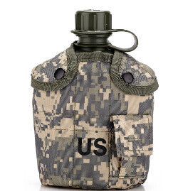 U.S. Army Water Bottle Aluminum Cooking Cup US Camouflage Military Canteen Camping Hiking Survival Kettle Outdoor Tableware