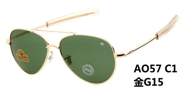 2016 Newest US Army MILITARY AO Brand Designer Aviator Sunglasses Glass Lens men Sun Glasses oculos masculino With original Case