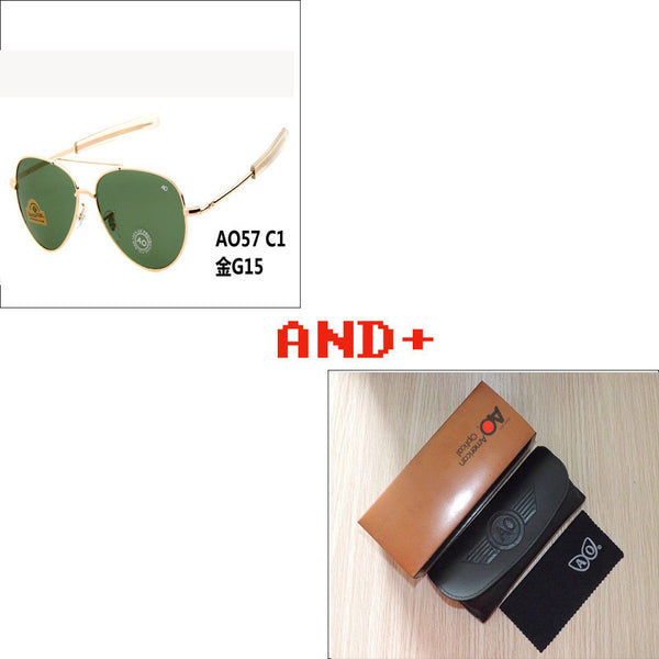 2016 Newest US Army MILITARY AO Brand Designer Aviator Sunglasses Glass Lens men Sun Glasses oculos masculino With original Case