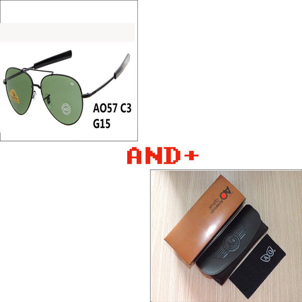 2016 Newest US Army MILITARY AO Brand Designer Aviator Sunglasses Glass Lens men Sun Glasses oculos masculino With original Case