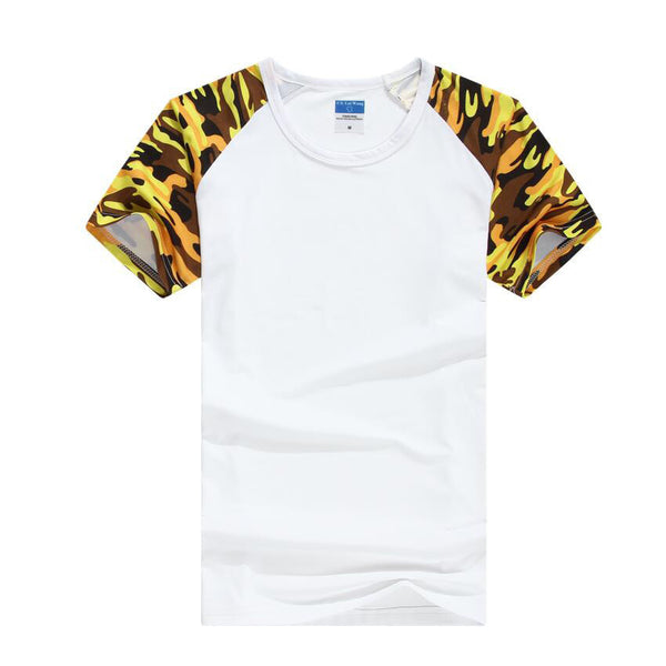 Europe and America fashion Army fans Camouflage printed t-shirt men personality street skate boy short sleeve tshirt S-3XL T14