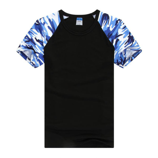 Europe and America fashion Army fans Camouflage printed t-shirt men personality street skate boy short sleeve tshirt S-3XL T14