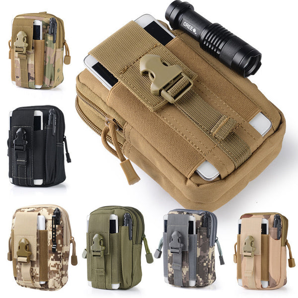 Universal Outdoor Tactical Holster Military Molle Hip Waist Belt Bag Wallet Pouch Purse Phone Cases For iPhone LG HTC Zipper