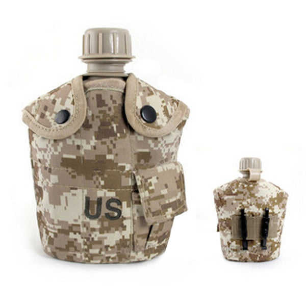 Heavy Cover Army Water Bottle Aluminum Cooking Cup US 1L Military Canteen Camping Hiking Survival Kettle Outdoor Tableware