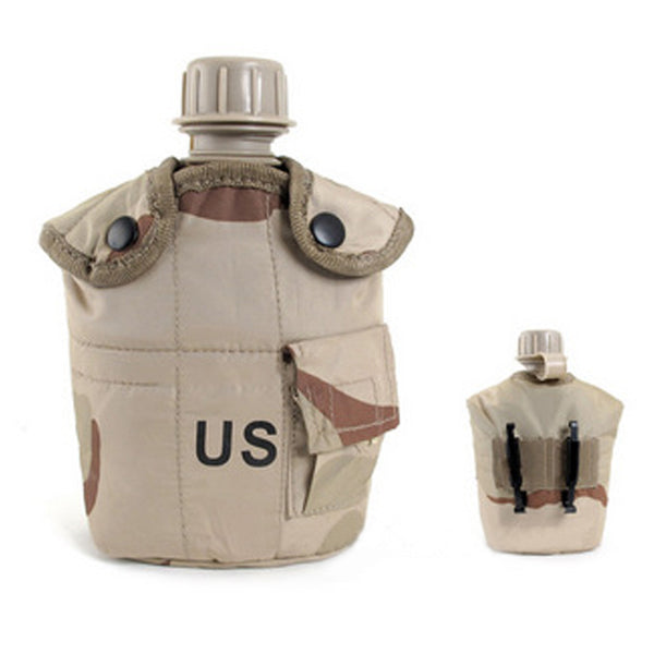Heavy Cover Army Water Bottle Aluminum Cooking Cup US 1L Military Canteen Camping Hiking Survival Kettle Outdoor Tableware