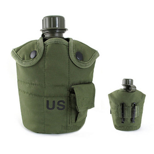 Heavy Cover Army Water Bottle Aluminum Cooking Cup US 1L Military Canteen Camping Hiking Survival Kettle Outdoor Tableware