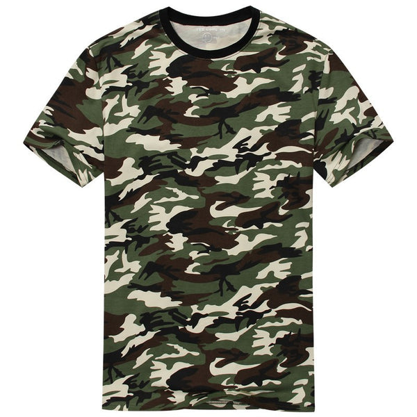 Camouflage T shirt Men Cotton Army Tactical Combat tshirt homme Military Sport Camo Camp Mens T-shirt Fashion Summer Casual Tees