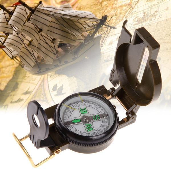 Portable Army Green Folding Lens Compass American Military Fashion Multifunction Compass Boat Compass Dashboard Dash Mount