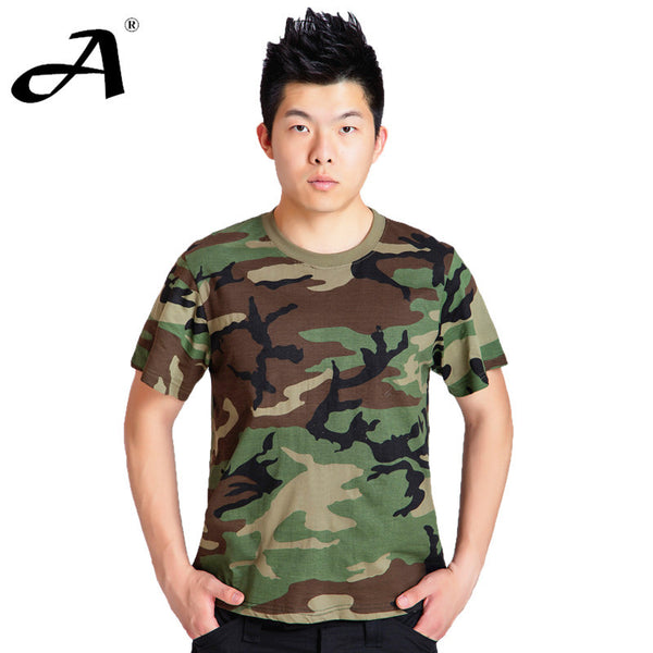 Summer Outdoors Hunting Camouflage T-shirt Men Breathable Army Tactical Combat T Shirt Military Dry Sport Camo Outdoor Camp Tees