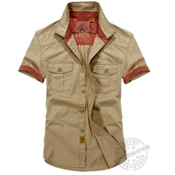 high quality cotton short sleeve men shirts military army dress shirt camisas hombre 3 colors M-3XL ACS01